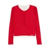 Markgong Pullover Mit Knopfleiste In Red