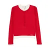 Markgong Pullover Mit Knopfleiste In Red