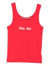 Markgong Slogan-embroidered Tank Top In Red