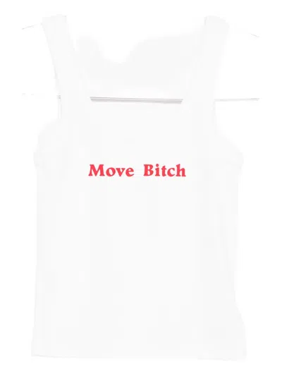 Markgong Square-neck Top In White