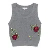 Markgong Floral-appliqué Ribbed Top