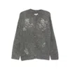 Markgong Floral-embellished Button Cardigan In Gray