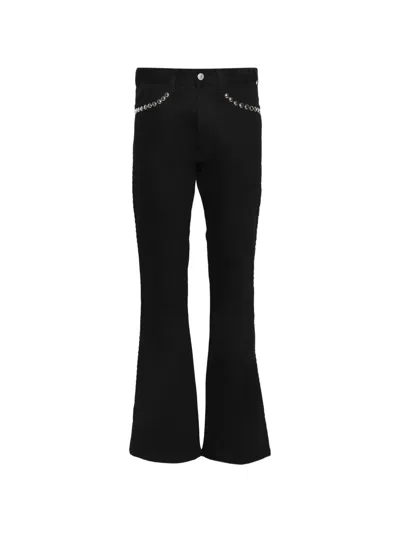 Marking Distance Boogie Stud-embellished Jeans In Black