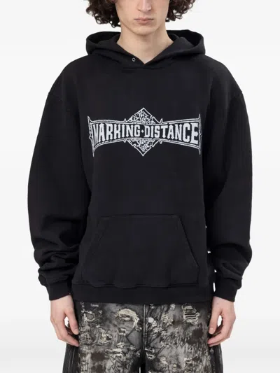 Marking Distance Crusade Logo-print Hoodie In Black