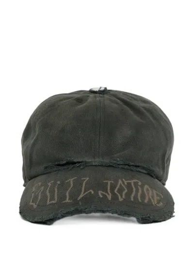 Marking Distance Guillotine Distressed-effect Cap In Green
