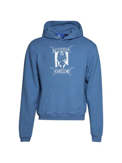 Marking Distance Mood Graphic-print Hoodie In Blue