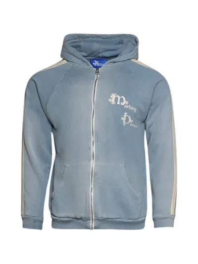 Marking Distance Scorpio Zip-up Hoodie In Blue