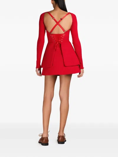 Mark-off Britt Zip-up Miniskirt In Red