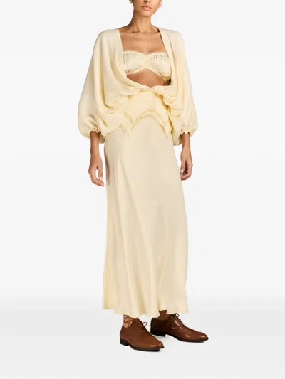 Mark-off Polina Satin Maxi Skirt In Neutral