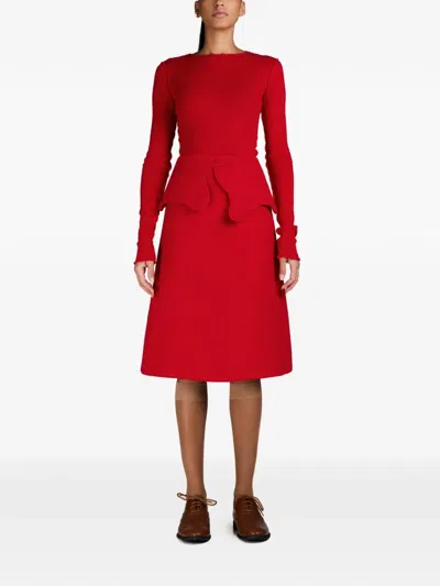 Mark-off York Peplum Belt In Red