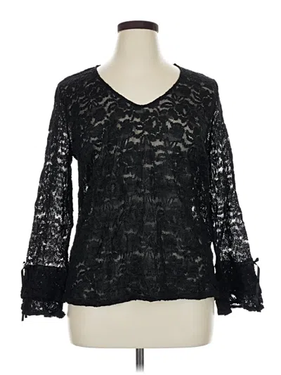 Pre-owned Marks & Spencer Long Sleeve Blouse In Black