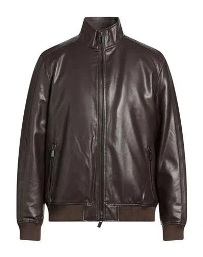 Markup Man Jacket Dark Brown Size Xl Polyurethane, Viscose