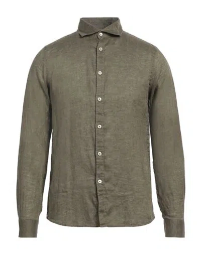 Markup Man Shirt Military Green Size M Linen