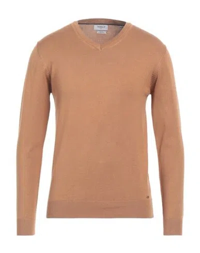 Markup Man Sweater Camel Size M Viscose, Nylon In Beige