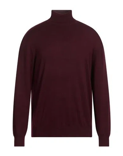 Markup Man Turtleneck Burgundy Size 3xl Viscose, Nylon, Acrylic, Cashmere In Red