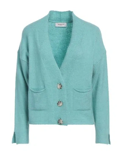 Markup Woman Cardigan Turquoise Size L Acrylic, Polyester, Elastane