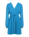 Markup Woman Mini Dress Azure Size M Polyester In Blue