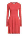 Markup Woman Mini Dress Rust Size S Viscose, Polyester, Polyamide In Red