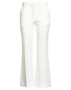 Markup Woman Pants White Size 8 Polyester, Elastane In White