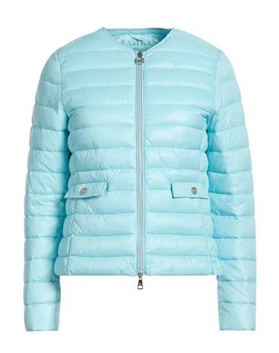 Markup Woman Puffer Sky Blue Size S Nylon