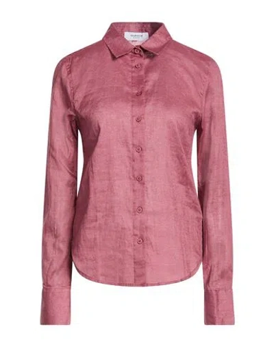 Markup Woman Shirt Rust Size Xs Linen In Blue