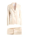Markup Woman Suit Beige Size 8 Viscose, Nylon In Beige