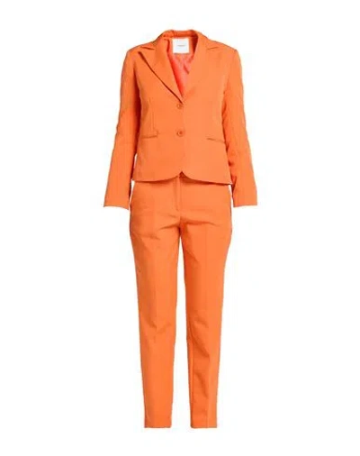 Markup Woman Suit Orange Size 6 Polyester, Elastane In Orange