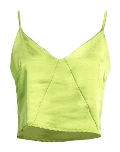 Markup Woman Top Light Green Size S Polyester
