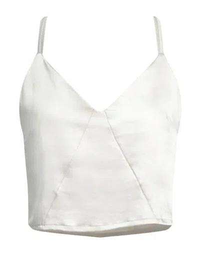Markup Woman Top Off White Size L Polyester