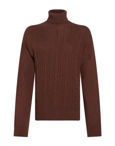 Markup Woman Turtleneck Chocolate Brown Size Xl Viscose, Wool, Polyamide, Cashmere