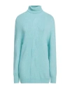 Markup Woman Turtleneck Turquoise Size Xl Merino Wool, Viscose, Polyamide, Cashmere