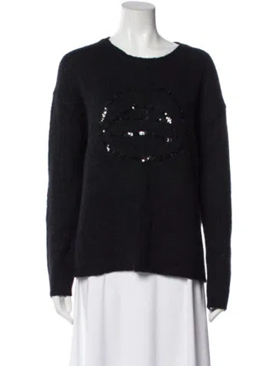 Pre-owned Markus Lupfer Alpaca Crew Neck Sweater In Black
