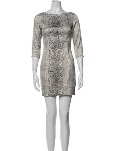 Pre-owned Markus Lupfer Animal Print Mini Dress In Black/neutrals