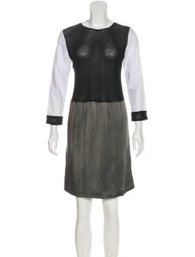 Pre-owned Markus Lupfer Bateau Neckline Knee-length Dress In Black