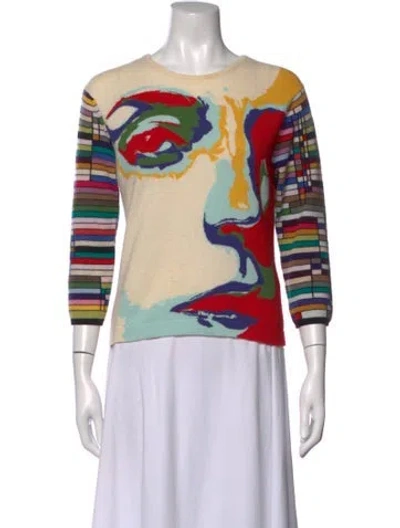 Pre-owned Markus Lupfer Cashmere Graphic Print Sweater In Multicolor