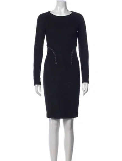 Pre-owned Markus Lupfer Crew Neck Knee-length Dress In Black