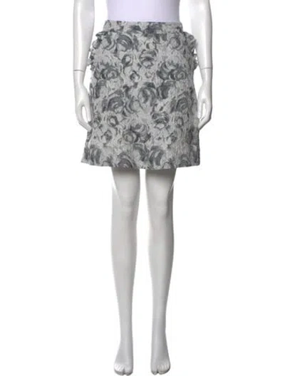 Pre-owned Markus Lupfer Floral Print Mini Skirt In Blue