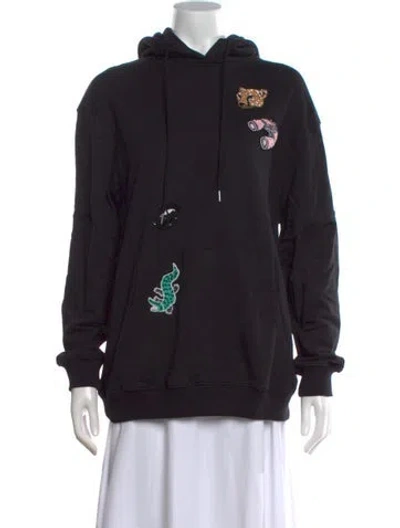 Pre-owned Markus Lupfer Graphic Print Crew Neck Hoodie In Black