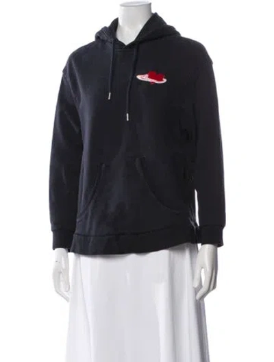 Pre-owned Markus Lupfer Graphic Print Crew Neck Hoodie In Blue