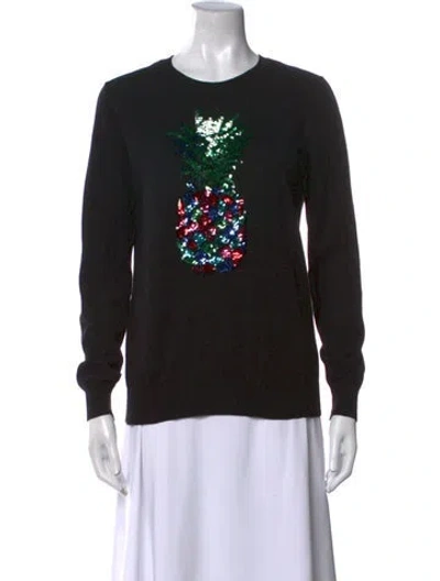 Pre-owned Markus Lupfer Graphic Print Crew Neck Sweater In Black