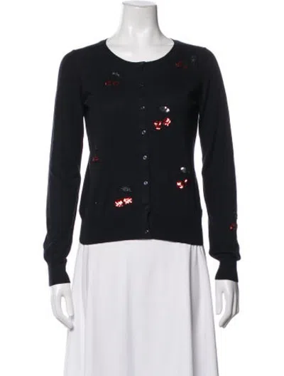 Pre-owned Markus Lupfer Graphic Print Crew Neck Sweater In Black