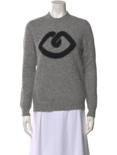 Pre-owned Markus Lupfer Graphic Print Crew Neck Sweater In Gray
