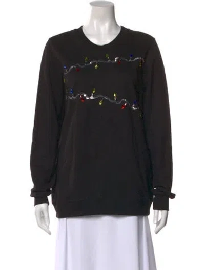 Pre-owned Markus Lupfer Graphic Print Crew Neck Sweatshirt In Black
