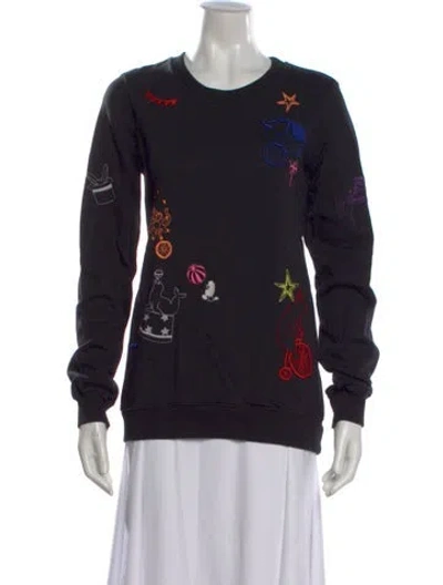 Pre-owned Markus Lupfer Graphic Print Crew Neck Sweatshirt In Black