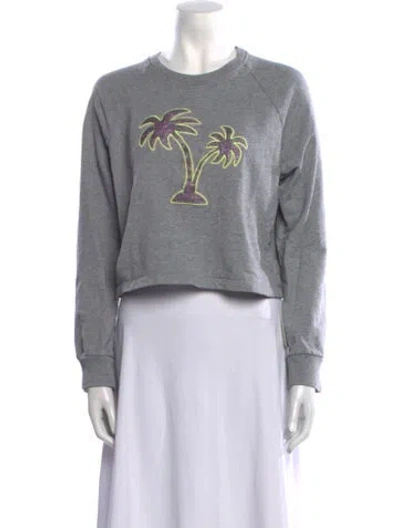 Pre-owned Markus Lupfer Graphic Print Crew Neck Sweatshirt In Gray