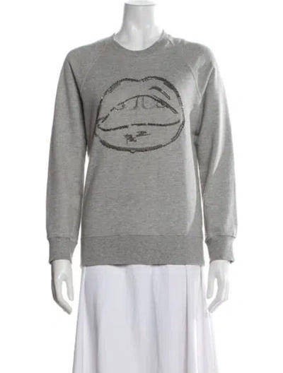 Pre-owned Markus Lupfer Graphic Print Crew Neck Sweatshirt In Grey