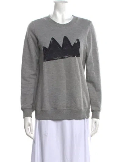 Pre-owned Markus Lupfer Graphic Print Crew Neck Sweatshirt In Grey