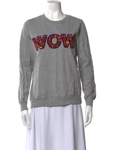 Pre-owned Markus Lupfer Graphic Print Crew Neck Sweatshirt In Grey