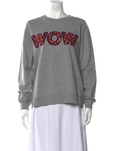 Pre-owned Markus Lupfer Graphic Print Crew Neck Sweatshirt In Grey/yellow