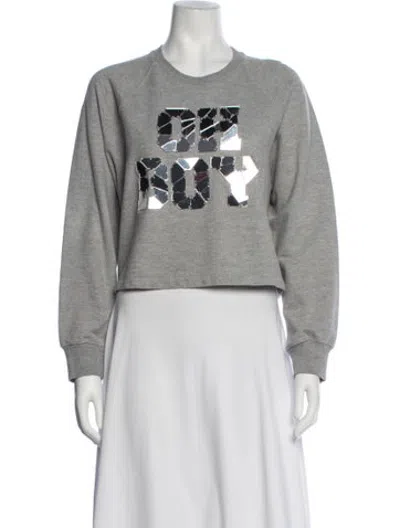 Pre-owned Markus Lupfer Graphic Print Crew Neck Sweatshirt In Neutrals